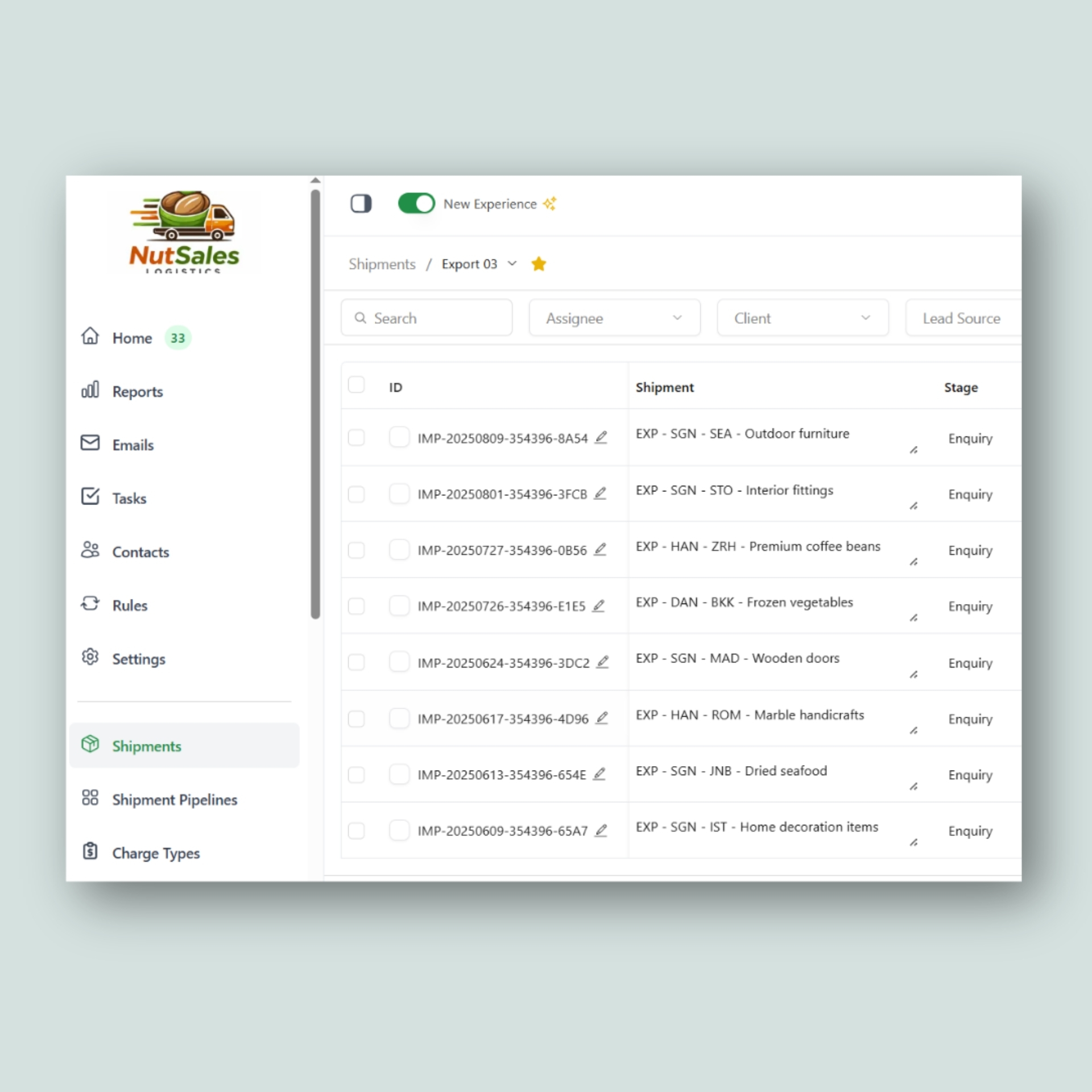 FMS system tracking freight platform shipments and logistics operations